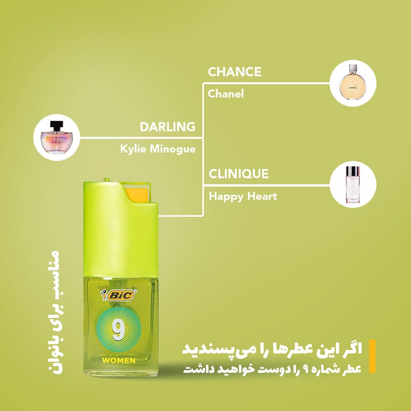  عطر جیبی زنانه بیک مدل دات کالکشن شماره ۹ 