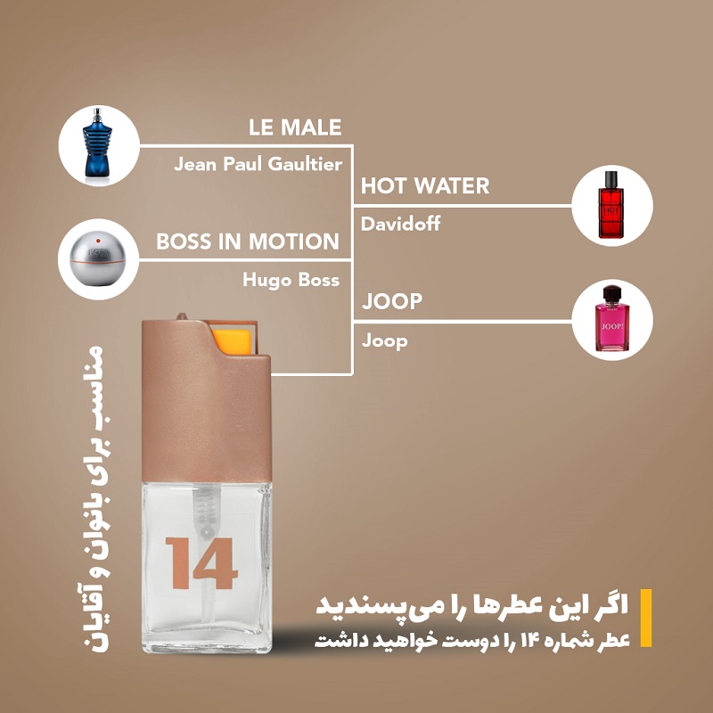 عطر جیبی بیک بانوان- آقایان شماره ۱۴